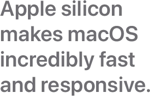 Apple silicon makes macOS incredibly fast and responsive.
